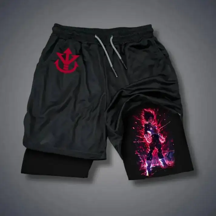 Pantaloncini sportivi da uomo Bandai Dragon Ball di alta qualità Pantaloncini da allenamento con stampa grafica Goku elasticizzati