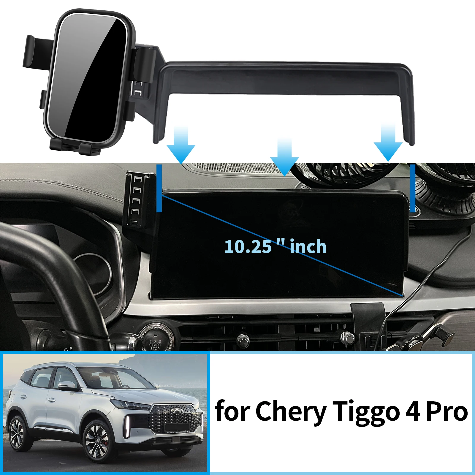

Car Mobile Phone Holder Fit for Chery Tiggo 4 Pro 2022 2023 2024 2025 GPS Bracket Navigation Stand Auto Accessories