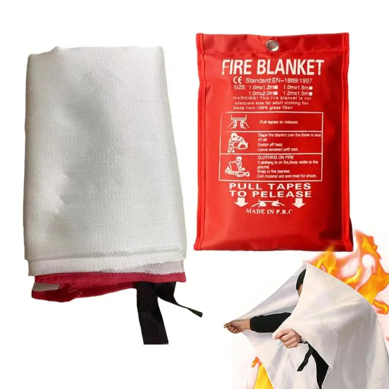 1M /1.2M/1.5M Fire Blanket Fighting Fire Extinguishers Tent Boat Emergency Blanket Survival Fire Shelter Safety Cover