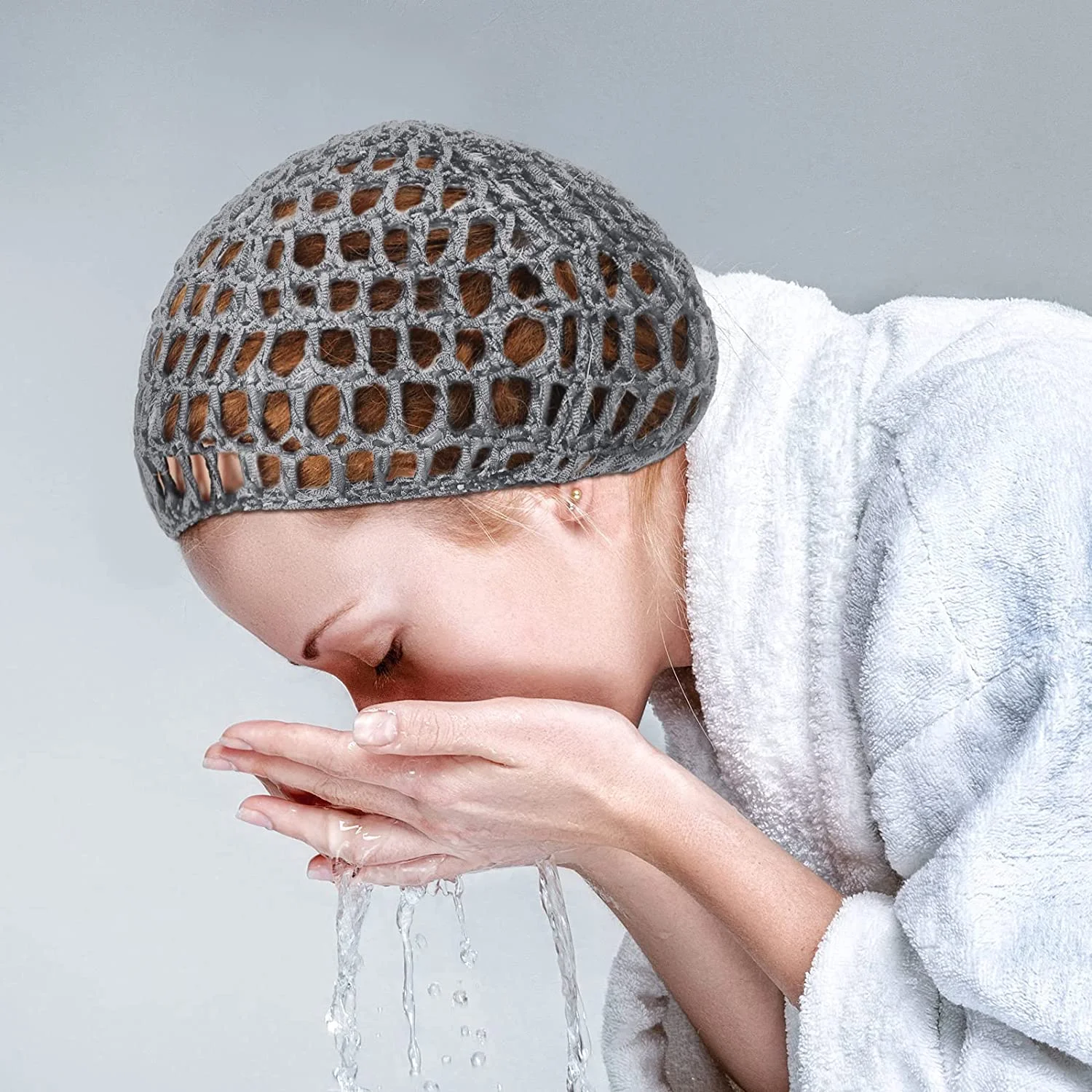 Red de pelo de ganchillo para dormir por la noche, gorro de red de pelo corto grueso, redecilla de rayón, adorno de cubierta de ganchillo suave, 6 unidades por lote