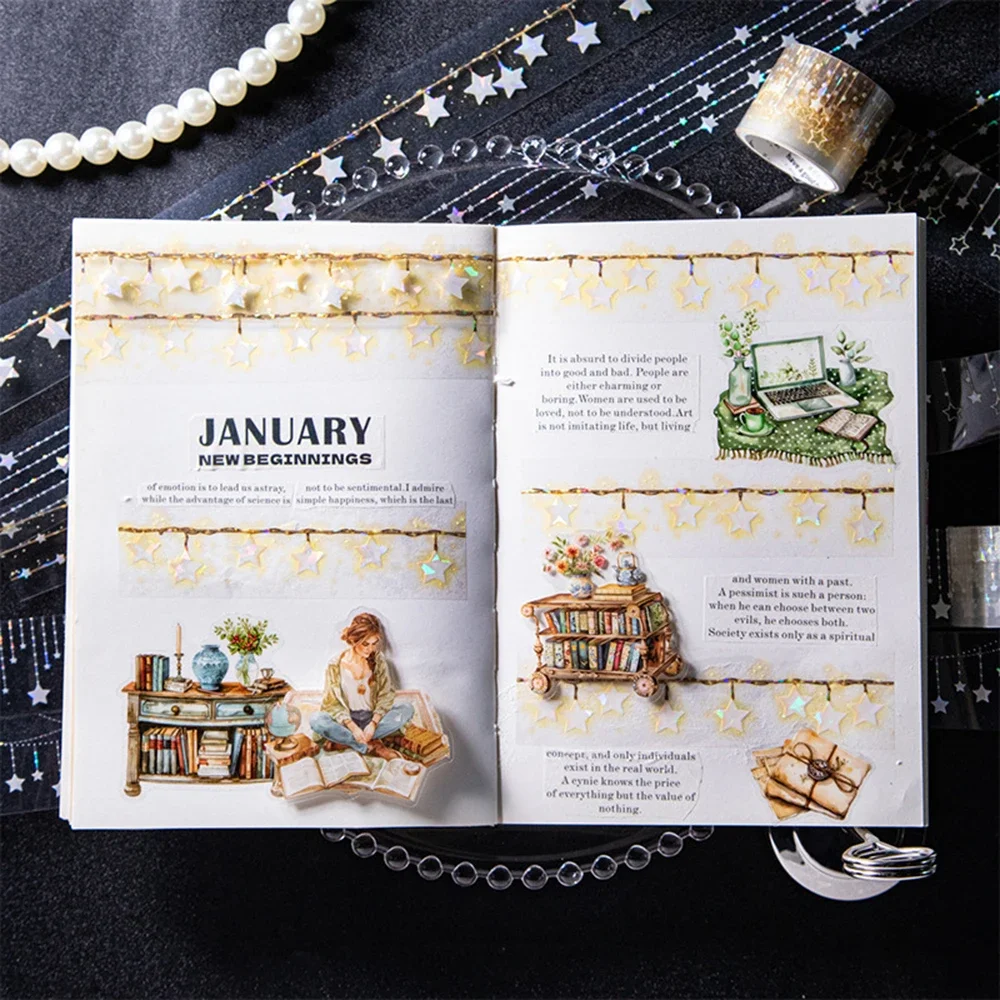 Creative PET Star Tape DIY Scrapbook Handbooking Decoration Sticker Stationery