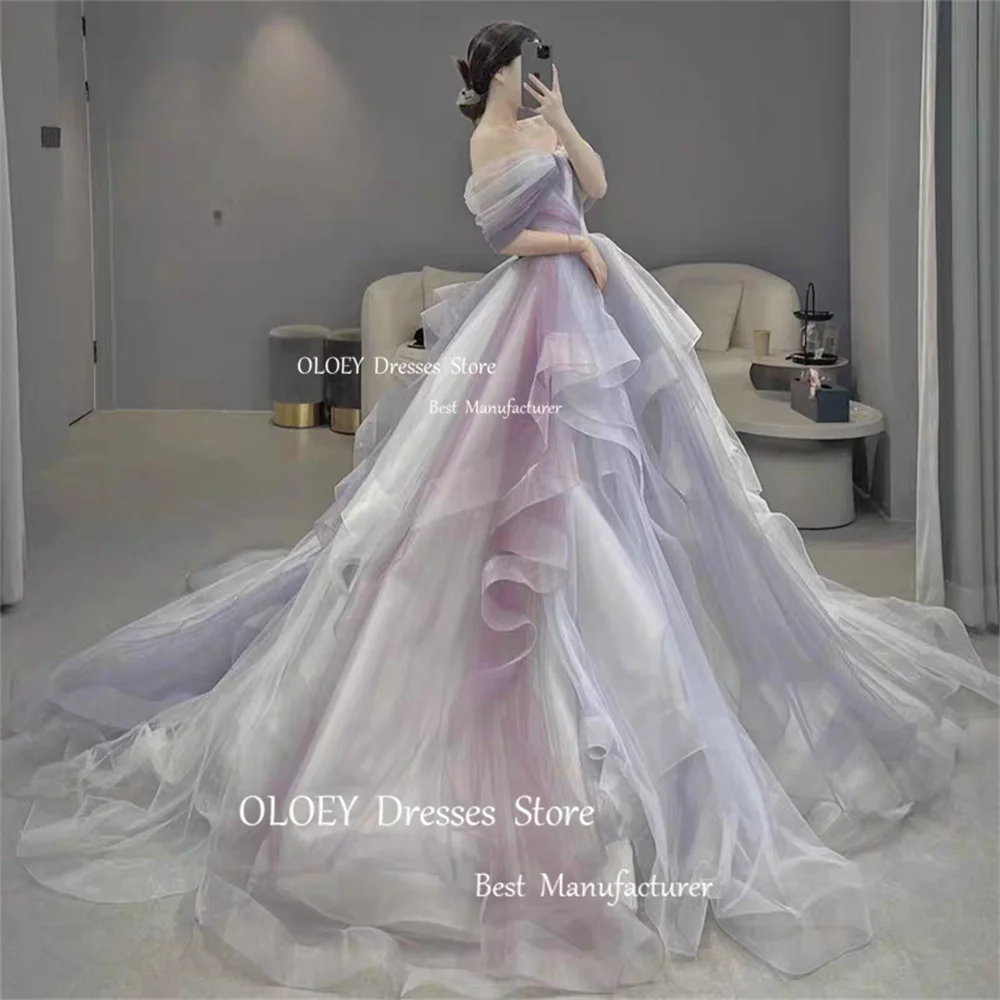 OLOEY-Robe de mariée en organza soyeux, unique, pour les abonnés, pour séance photo, pour les patients, quel que soit le train de balayage personnalisé