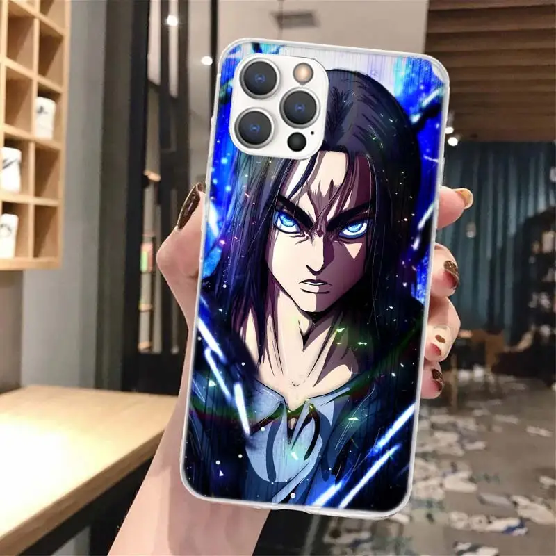 A-Attack on T-Titan Eren Yeager Soft Phone Case For iPhone 16 15 14 13 12 11 Pro Max X XR XS 7 Plus 8 + SE 16Max Pattern Customi