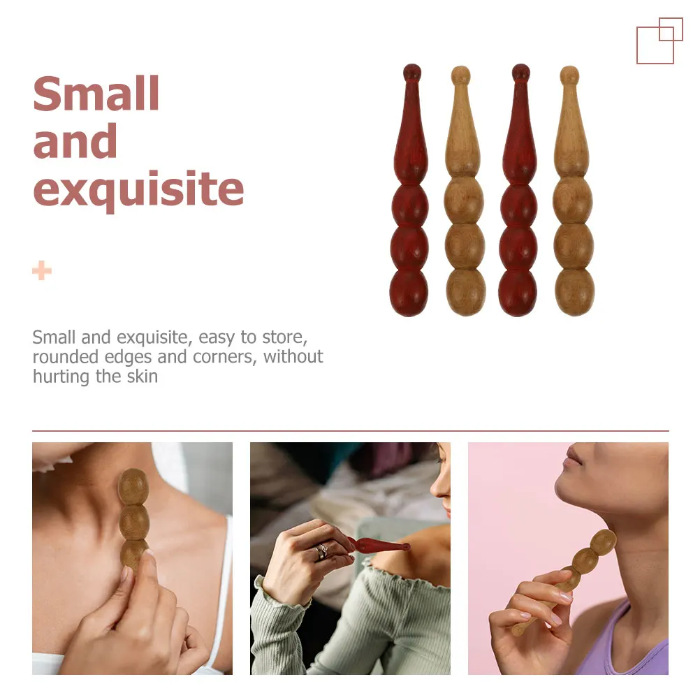 

4Pcs Acupoint Massage Sticks High Quality Smooth Surface Body Massaging Rods Professional Use for Face Waist Back Thigh