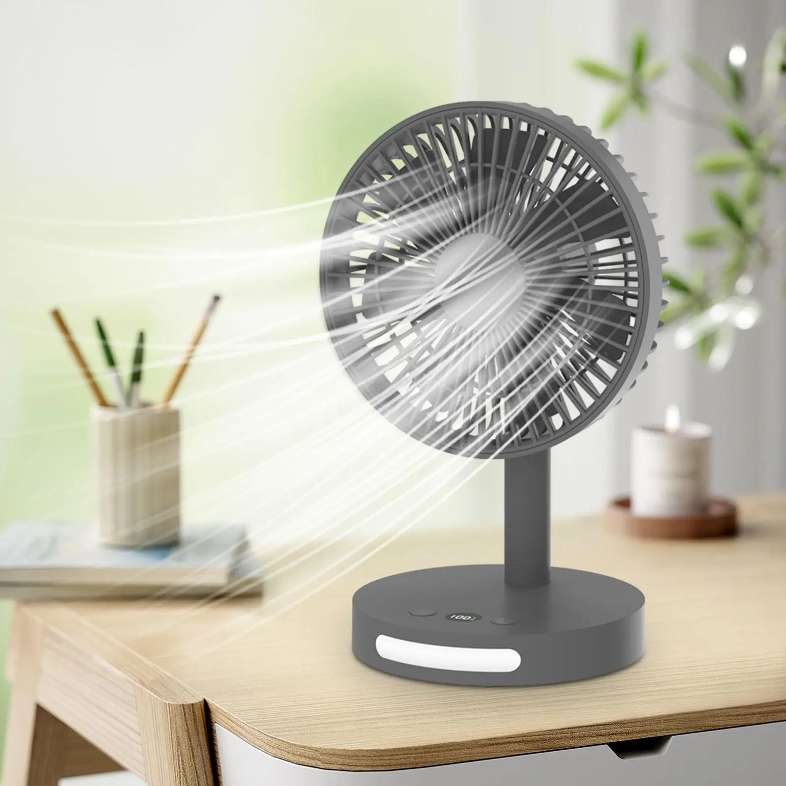 USB-Tisch ventilator leistungs starke Digital anzeige leise Mini-Desktop-Ventilator Mini-Luftzirkula toren Lüfter Nachtlicht für das Home Office