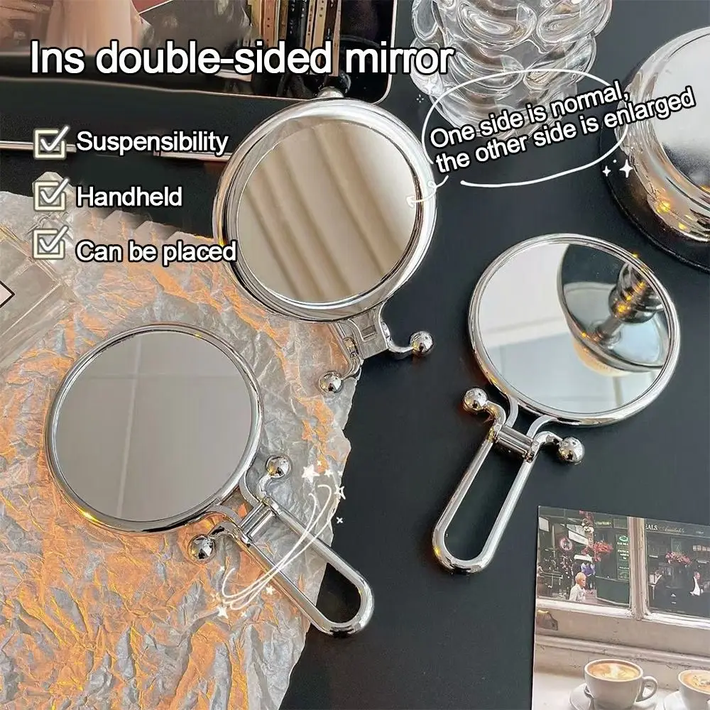 Useful 2/5/10X Magnifying Makeup Mirror Plastic Handheld Folding Mirror Round Shape Multifunctional Make Up Tools Dressing Table