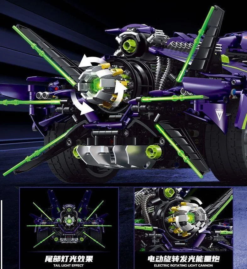 

Guli Building Blocks 10614 are compatible with LEGO Apollo EVO electroplated purple sports car models for assembling boys' toys