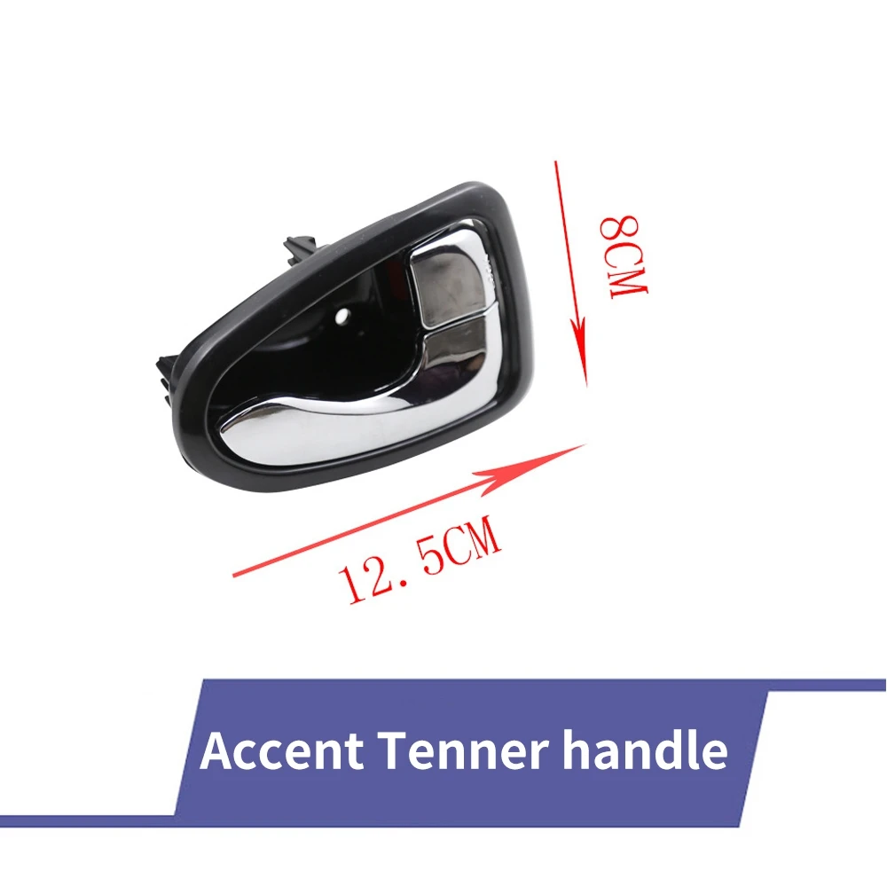 

#108H 4PCS Car Inner Door Handle Interior Door Knob for Hyundai Accent 2001-2006 (Black & Silver)