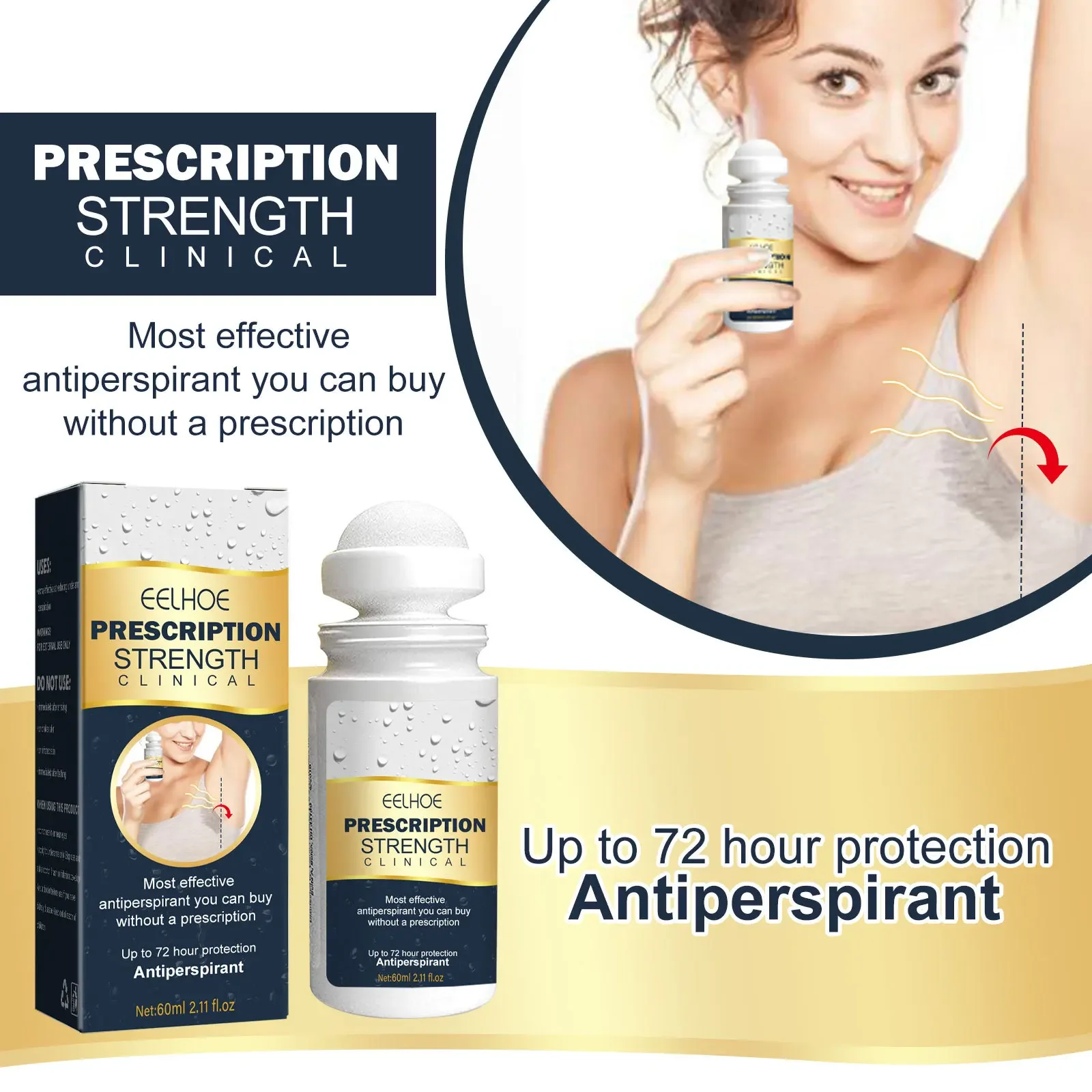 Armpit Antiperspirant Lotion Improve Sweat Eliminate Odor Bad Smell Removal Lasting Refresh No Sticky Underarm Deodorant Roll On