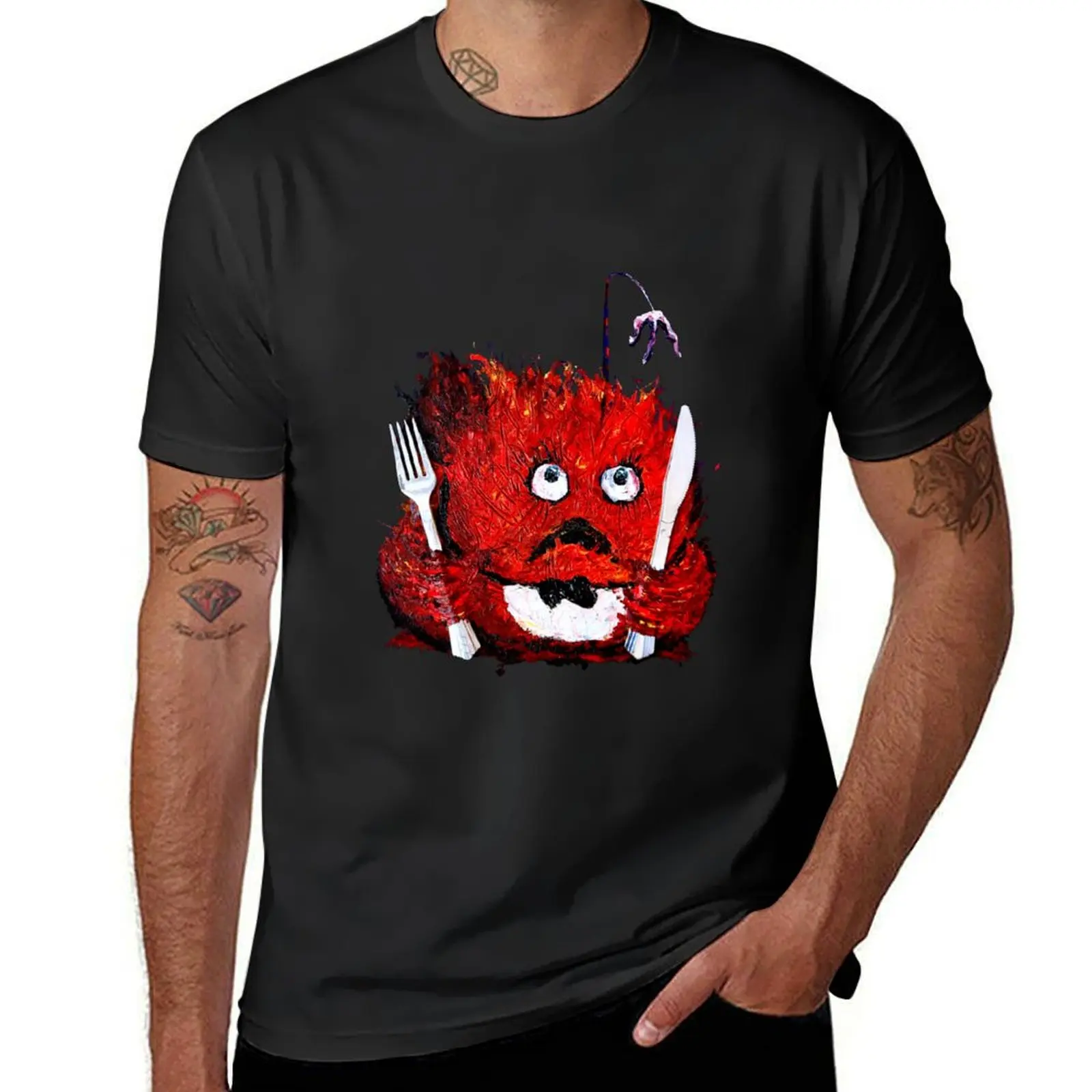 Anglerfish Frogfish No To Plastic Forks and Knives T-Shirt anime clothes aesthetic clothes t shirts for men graphic