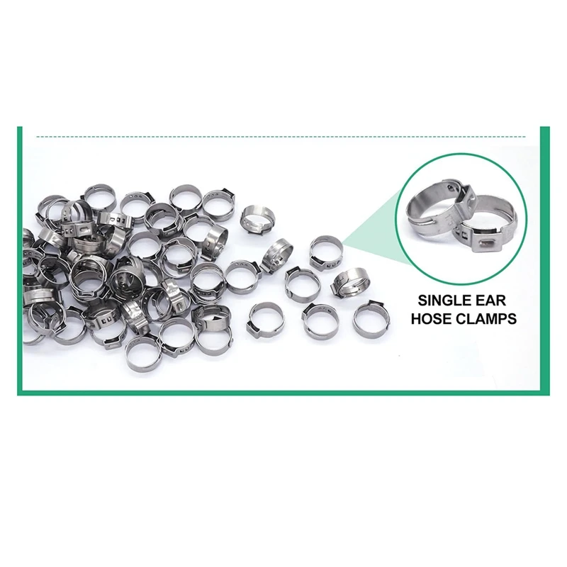 HOT! 35Pcs PEX Clamps, Stainless Steel Pex Crimping Ring, Single Ear Hose Clamp For Pex Pipe Fitting Connections