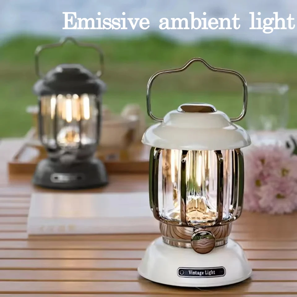 

Camping lamp with long battery life portable atmosphere lamp hanging retro lantern portable lighting home decoration lamp