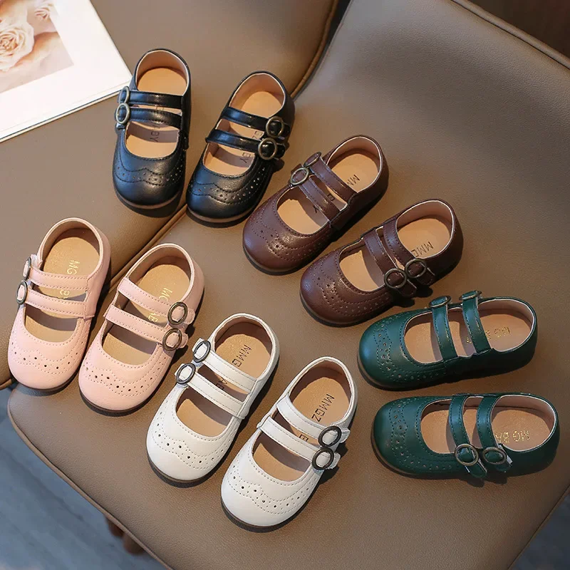 Baby Girls Shoes Leather Dance Shoes Princess Sandals for Girls Baby Soft First Walker Flat Shoes Breathable Children's Sandals