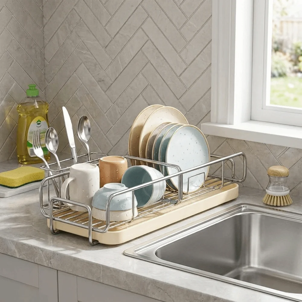 Detachable Drip Tray Dishcloth Drying Rack Rustproof Metal Quick Draining Sponge Holder Open Hollow Structure