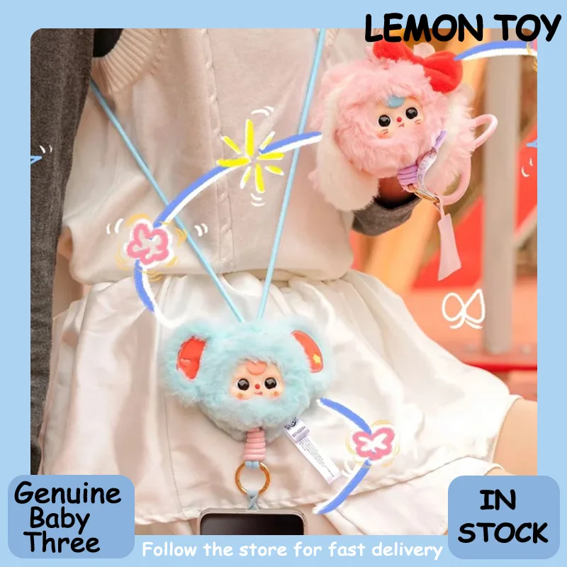 

New Genuine Baby Three Phone Lanyard Series Blind Box Soft Vinyl Cute Doll Figure Mystery Box Collection Kids Gift Girl