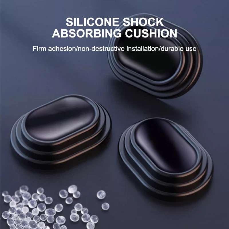 BLALION 12PCS Car Door Anti-shock Silicone Pad Shock Absorbing Gasket Trunk Sound Soundproof Thickening Cushion Seal Stickers