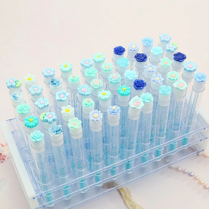 Flower Tube Wimpernbürsten-Set, wiederverwendbare Mascara-Bürste mit Kristallflasche, staubdichte Aufbewahrungsröhrchen für Wimpern- und Augenbrauenbürsten zum Aufbewahren von Make-up – Detail 11
