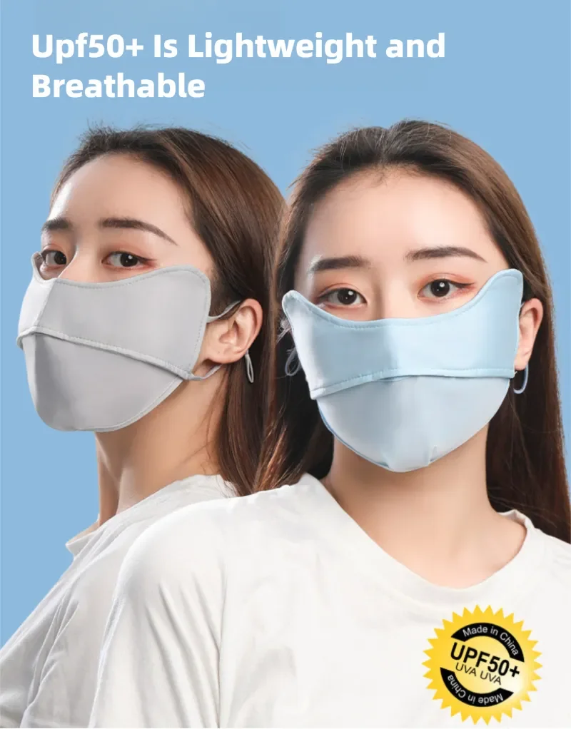 UPF50 Eye Protection Sunscreen Mask Summer Cycling Ice Silk Breathable Cool Fabric Shade Anti-UV Mask