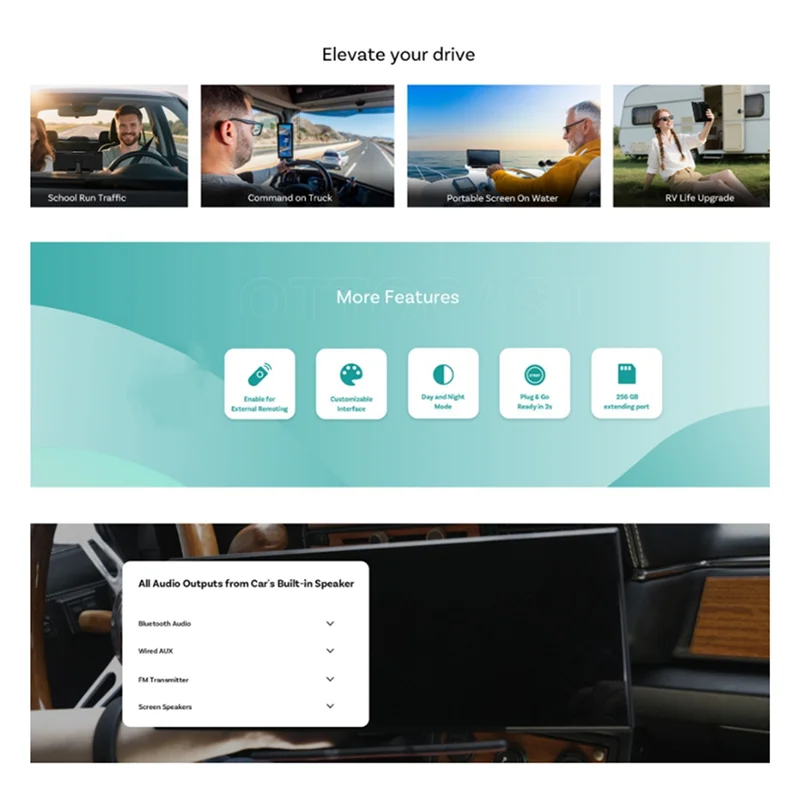 AA08-Pemutar Multimedia Mobil Nirkabel Carplay/Android Auto WIFI Layar Terpisah Carplay Nirkabel Android Auto Stereo Dashboard