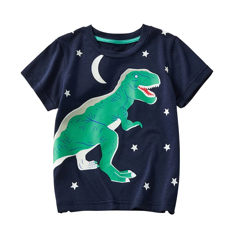 

Jumping Meters 2-7T Dinosaurs Kids Tees Short Sleeve Baby Boys Girls T shirts For Summer Animals Children's Tops Clothing