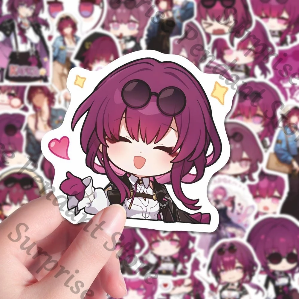 هونكاي: ستار ريل كافكا زملاء عنصر رباعي كارتون تعبيرية ملصق مقاوم للماء ديكور إبداعي ونمط حر