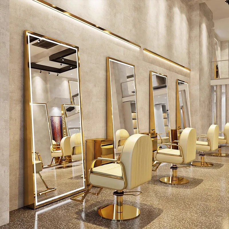 DSA barber shop mirror table single and double-sided floor mirror barber shop mirror stainless steel