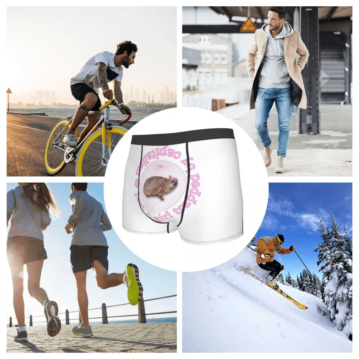 الملاكم السراويل السراويل روك هايراكس مجرد فتاة محاصرة من قبل الرأسمالية كوكيت سراويل الرجال تهوية الملابس الداخلية ل أوم رجل هدية