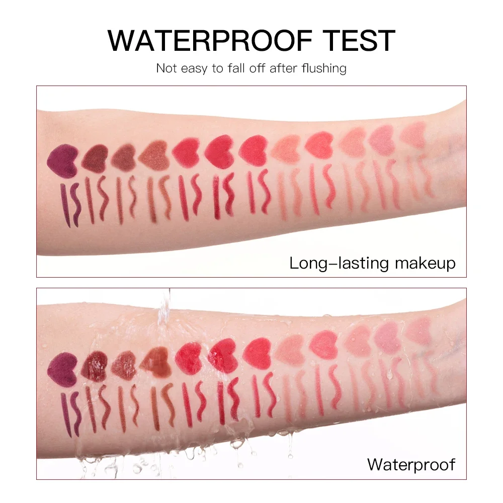 6 สี/ชุด Matte Moisturizing Lip Liner ในตัว Sharpener Lipliner ดินสอ 2 In 1 Lip Liner และลิปสติกปากกากันน้ําแต่งหน้า