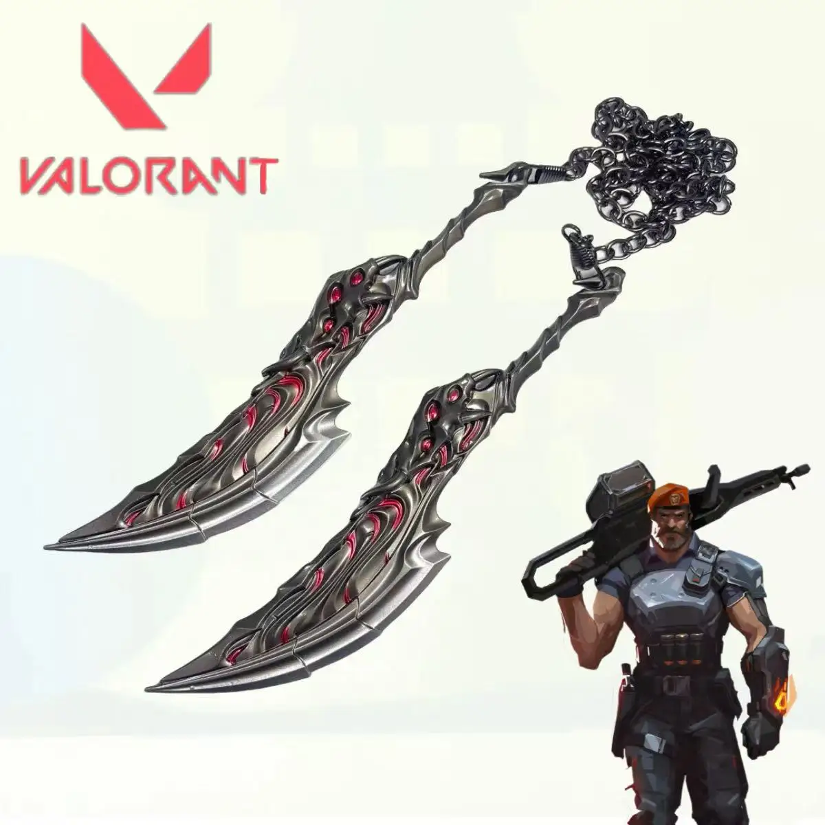 

7.1inch Valorant Flame Metal Katana Sword Japanese Katana Sabre Original Samurai Sabre Ninja Knife Cosplay Accessories Prop Toy