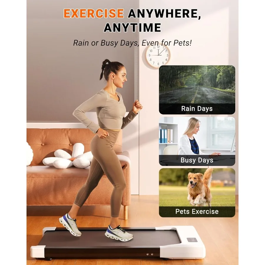 جهاز مشي SupeRun تحت المكتب 3 في 1 جهاز سير محمول مع شاشة LED للتحكم عن بعد 2.5 حصان للركض المشي الهادئ