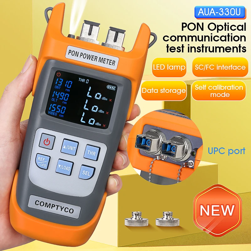 COMPTYCO AUA-330U/330A/C330U/C330A PON Optical Power Meter FTTX/ONT/OLT 1310/1490/1550nm Fiber Optic Communication Testing Tool