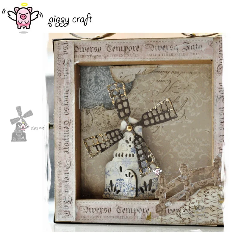 

Металлические вырубные формы Piggy Craft: Замок, ветряная мельница, домик. Ножи-формы для скрапбукинга, трафареты, вырубные штампы.