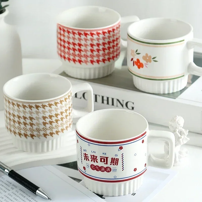 LMHBJY 360ml Creative Ceramic Coffee Mug High Beauty Home Tea Milk Drinking Cup Couple Wedding Gift Cup