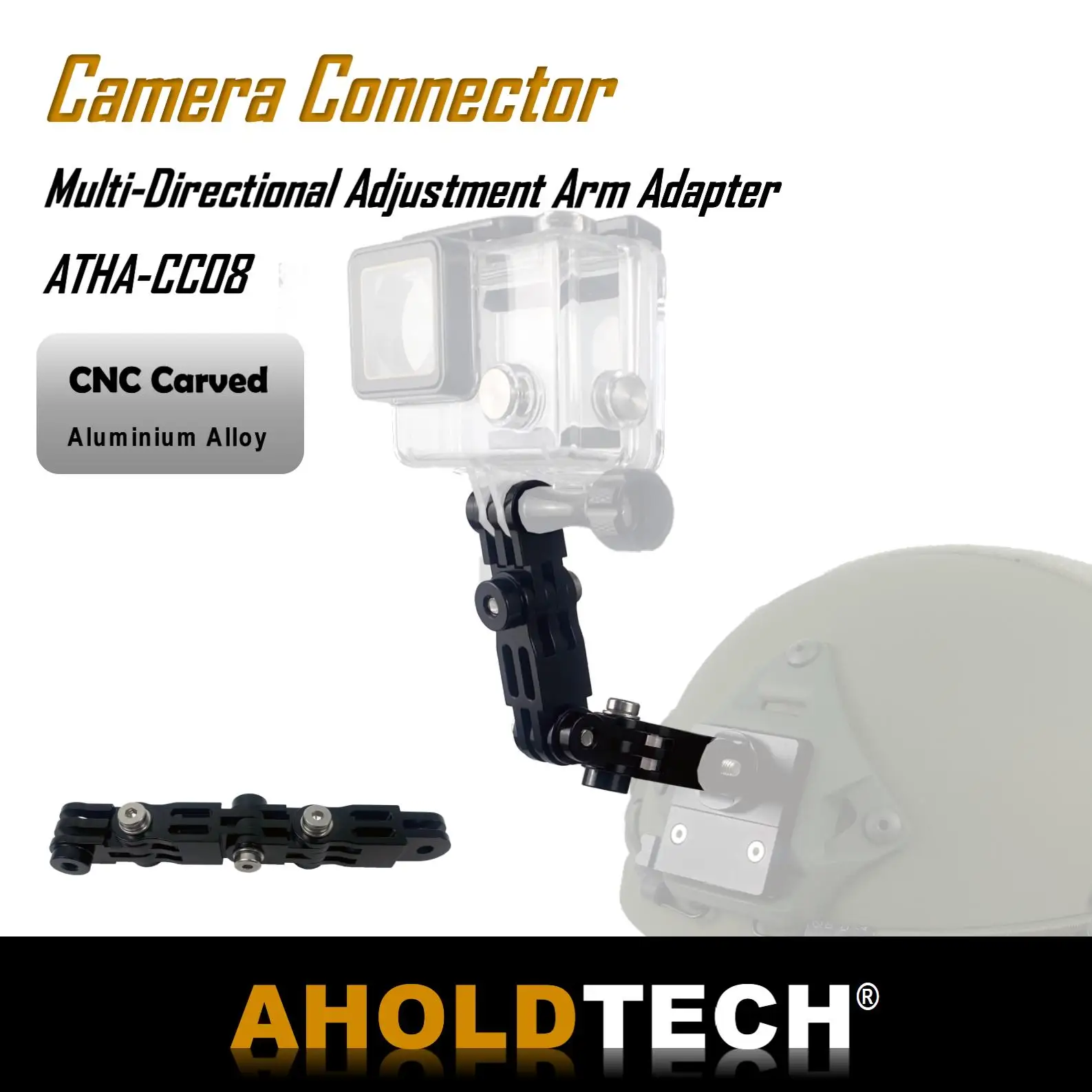 

CNC Aluminium Alloy Helmet Camera Multi-Directional Adjustment Arm Adapter NVG Mount Base Connector for Gopro Hero Cameras