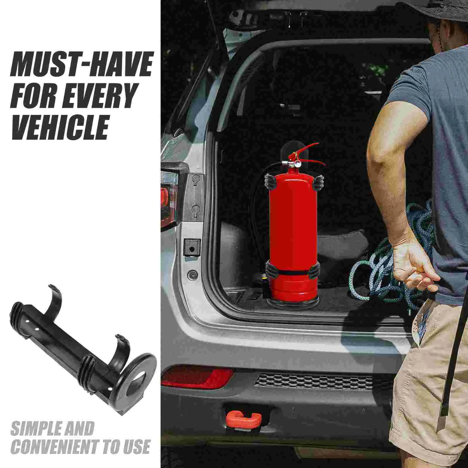 Car Holder Fire Extinguisher Rack Wall Storage Bracket for Vehicle Trunk Wall-mounted Black