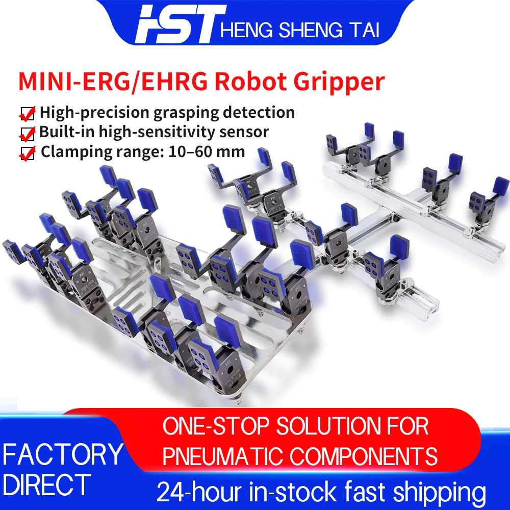 HST 1PCS MINI-ERG MINI-EHRG Pneumatic Mini Gripper with Magnetic Sensor for Injection Robot Manipulator Finger Nozzle Clip