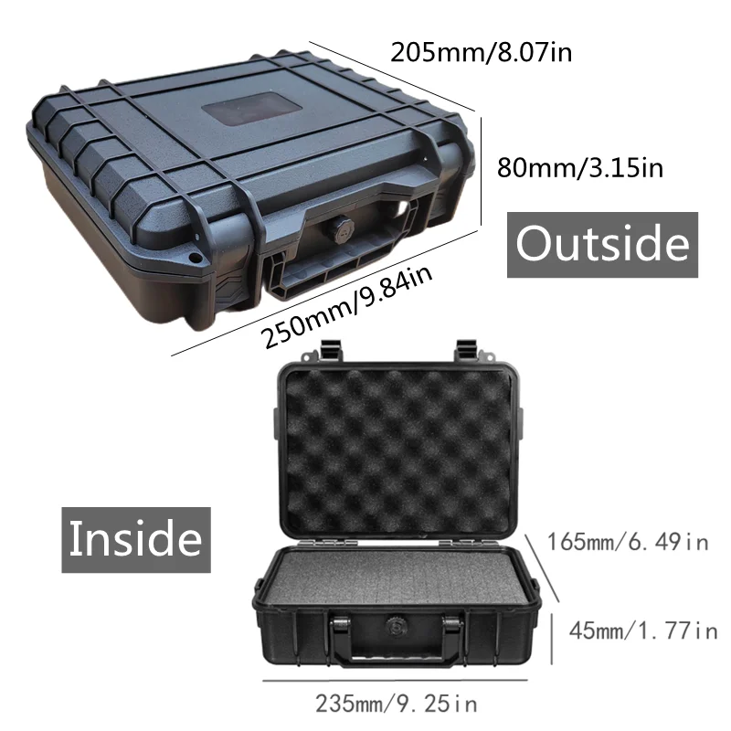 1 st Veiligheid Instrument Gereedschapskist Waterdichte Harde Draagtas Tas Gereedschapskoffer Spons Beschermende Gereedschap Opbergdoos Schokbestendige Harde Case