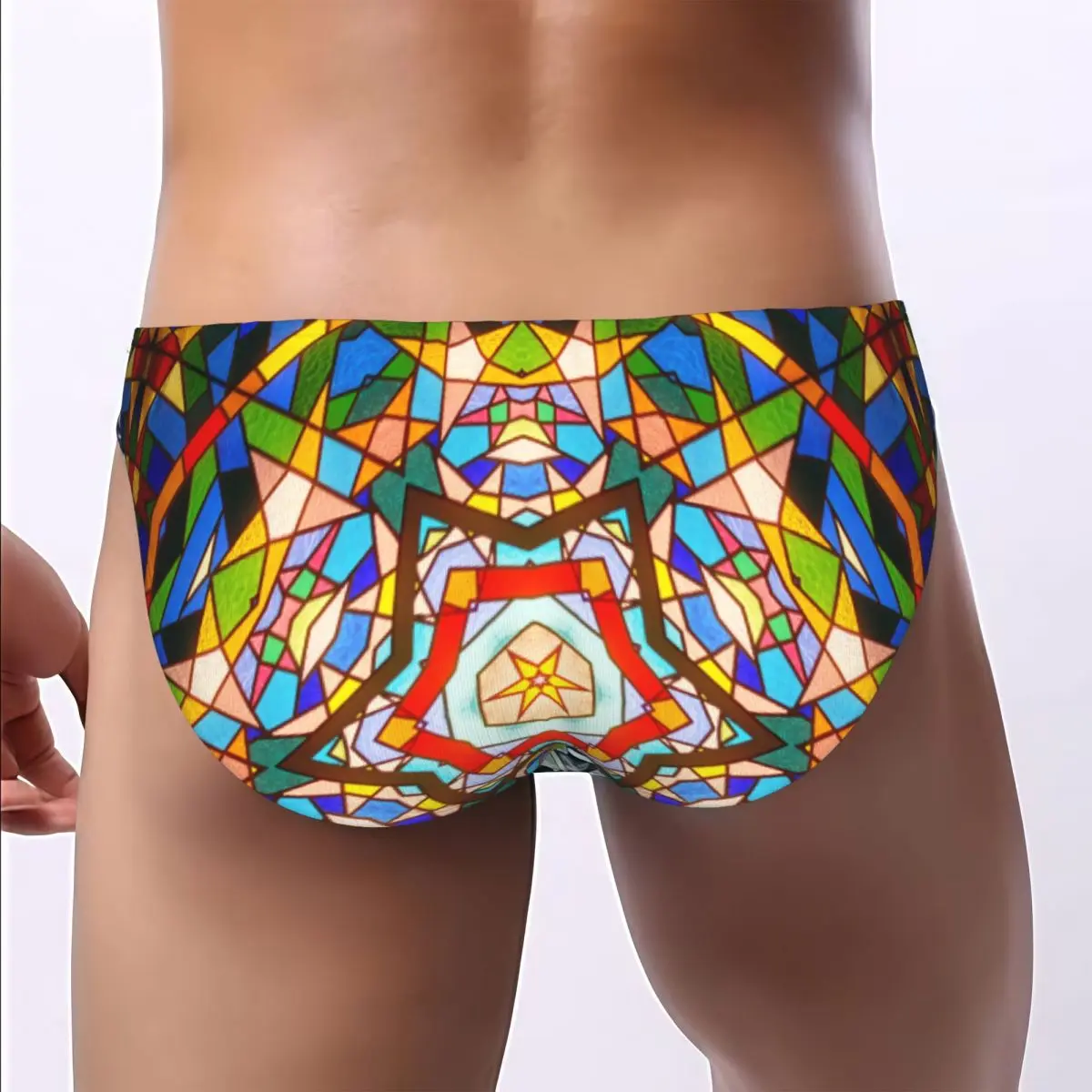 Men's Panties Abstract Colorful Shiny Hypnotic Star Man Briefs Sexy Underwear Male Bikini Underpants High Quality