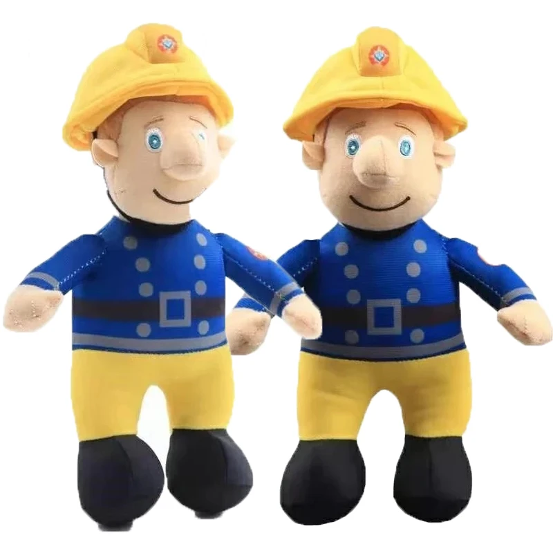 25CM Cartoon Fireman Sam Plush Toy Anime Kawaii Firefighter Soft Stuffed Doll Figure for Kids Xmas Birthday Gifts