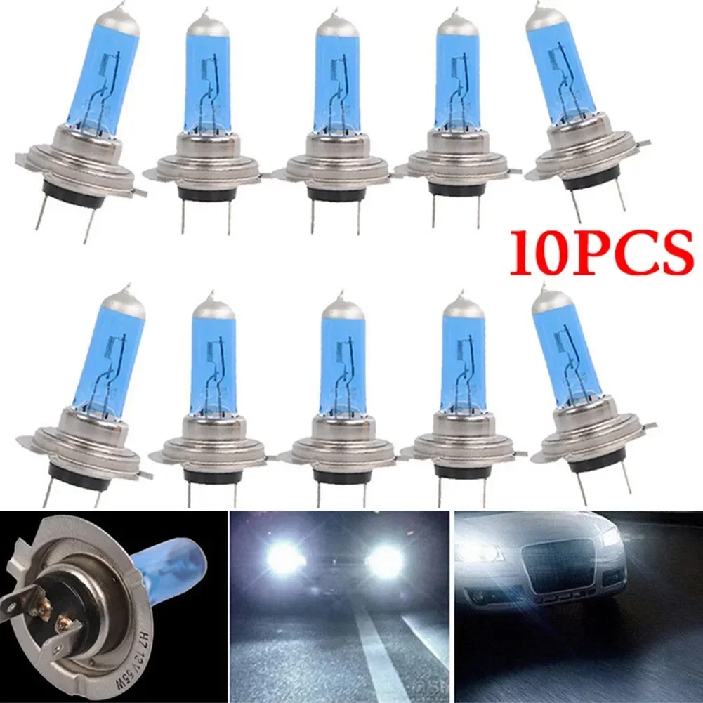 Lamp Xenon Bulbs Headlights Light Set Car Bright 10pcs H7 12V 55W White 6000K Halogen Part Replaces Stock Latest