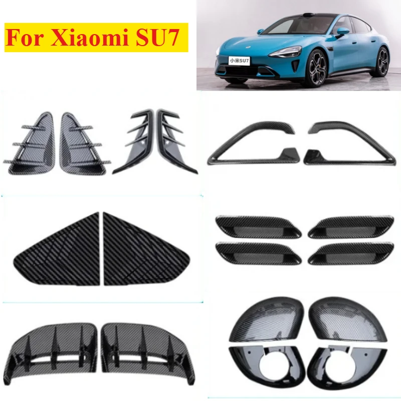 For Xiaomi SU7 2024 2025 Front and rear side air inlet protective covers reverse mirror cover car Accessories