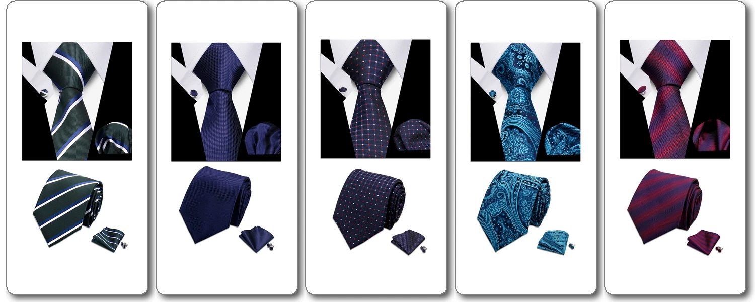 Krawattenset für Herren, klassisches Paisley-Muster, Manschettenknöpfe, Einstecktuch, für Anzug, Hochzeit, hochwertige 3-teilige Krawattensets, formelle Krawatte – Detail 16