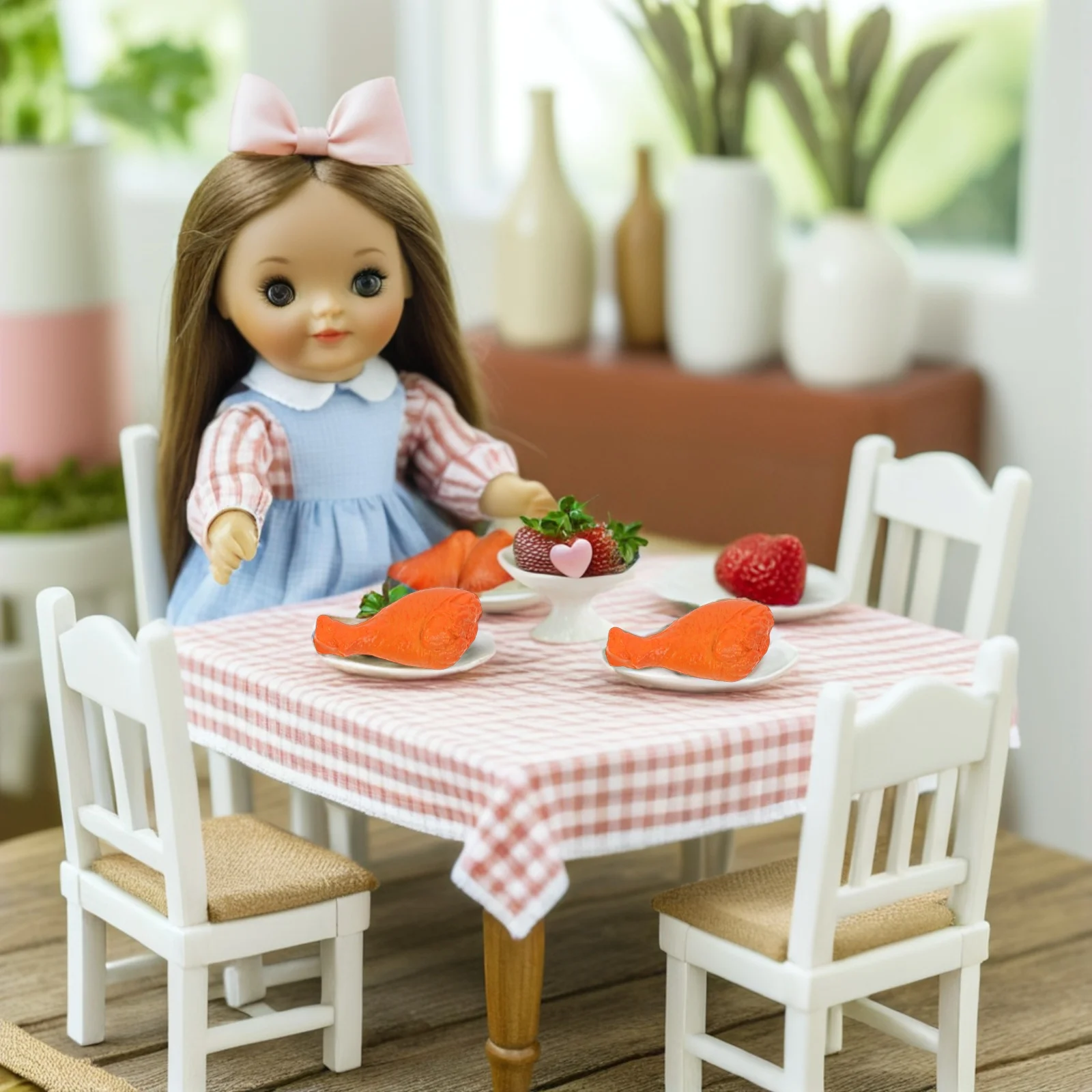 Baquetas de frango falsas realistas, 40 peças, adereços de simulação de comida em miniatura para casa de bonecas, exibição de cozinha, decoração, conjunto de brinquedos