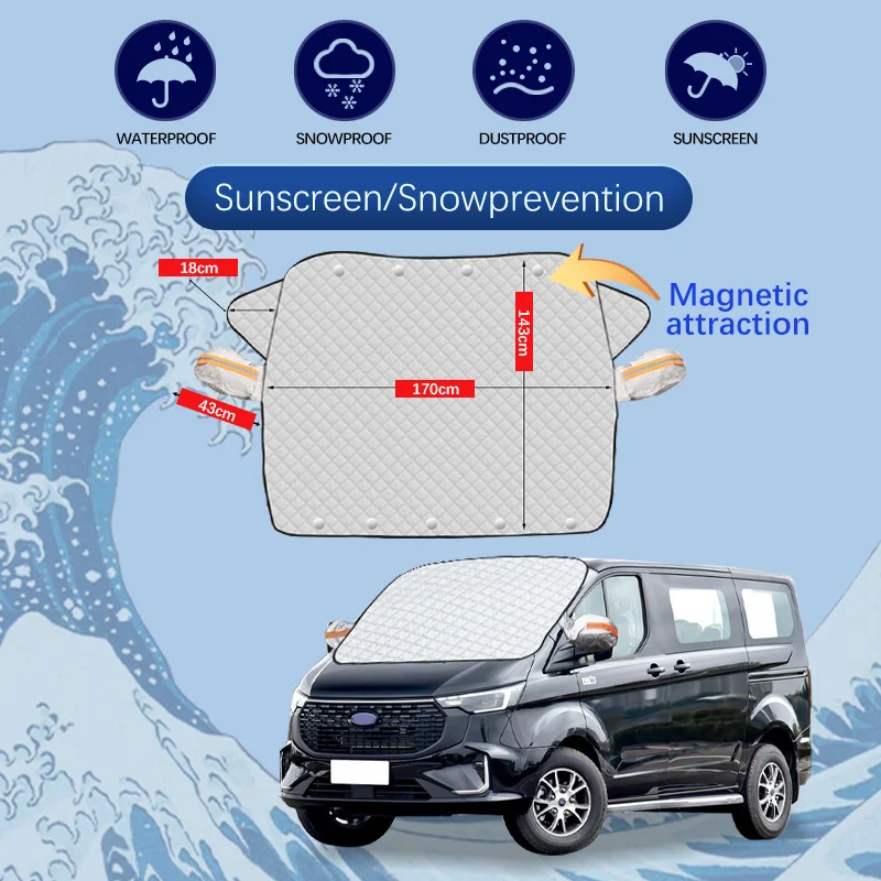 

For Ford Transit MK7 MK8 Car Winter Windshield Snow Cover Frost Protection Anti-ice Front Windscreen Cover