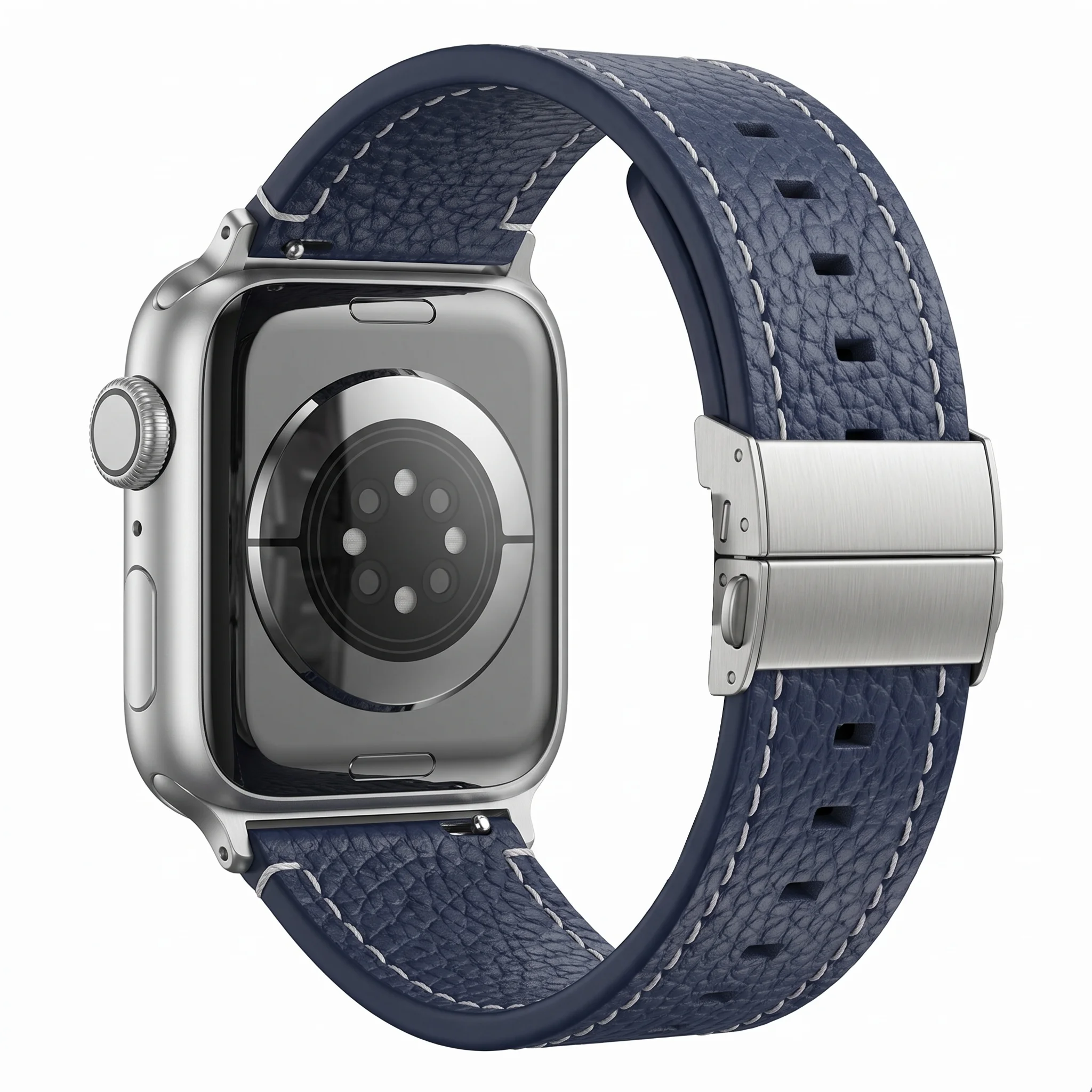 Genuine Leather Band Compatible with Apple Watch Ultra 3 2 Series 11 10 9 8 7 6 SE Soft Cowhide Replacement Strap
