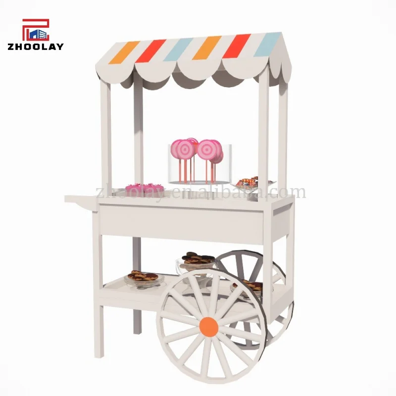 custom.Fast Food Cart on Wheels Handcart Candy Brazel Sale Cart Children's Park Trolley
