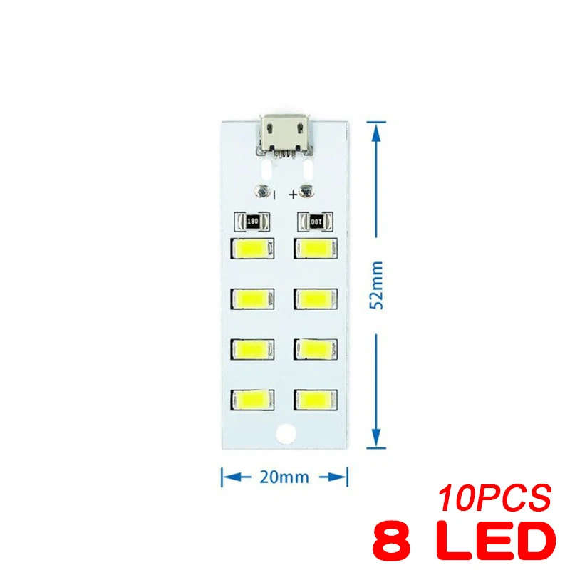 10 sztuk 5730 Smd 5V 430mA ~ 470mma białe Mirco Usb 5730 LED Panel świetlny przenośne oświetlenie oświetlenie nocne alarmowe USB