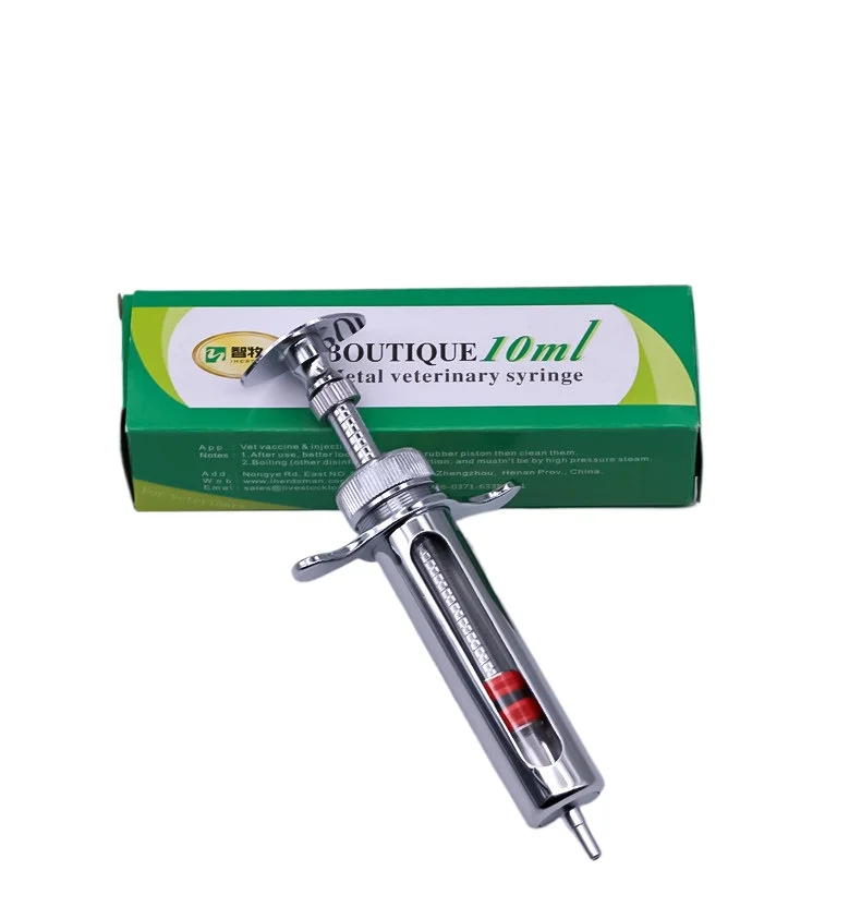 Stainless Steel Veterinary Syringe for Pig Cow Sheep Large Capacity Injection Needle