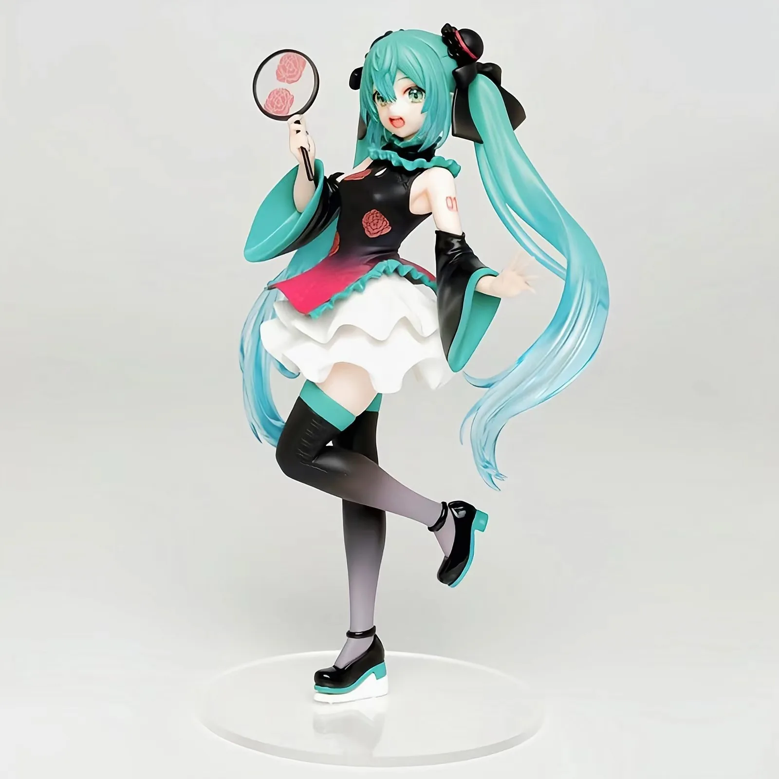 初音ミク-中国風チャイナドレスファンアニメフィギュア、車飾りモデル