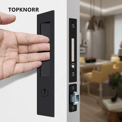 Pocket Door Handle Built-in Pocket Door Lock Wooden Door Shift Door Lock Sliding Door Lock Kitchen Invisible Bounce Hook Lock
